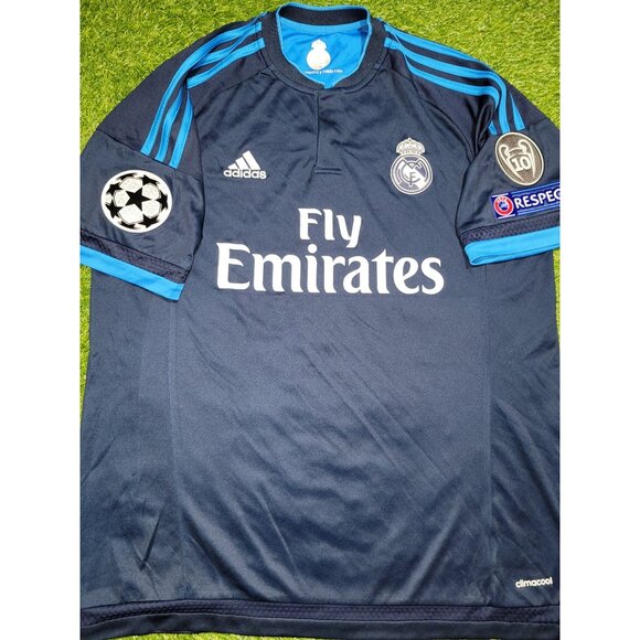 Cristiano Ronaldo Real Madrid 2015 2016 UEFA Third Soccer Jersey Shirt L - Picture 2 of 9
